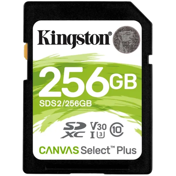 Kingston Canvas Select Plus 256Гб 100R C10 UHS-I U3 V30 Карта пам'яті SDXC