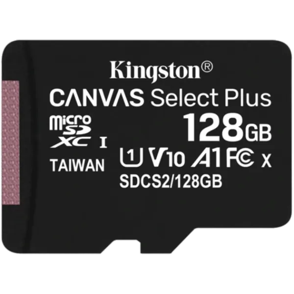 Kingston microSD 128GB C10 UHS-I R100MB/s + SD Карта пам'яті
