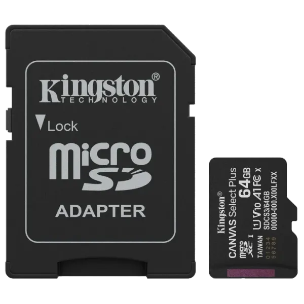 Kingston MICRO SDXC 64GB UHS-I W/ADAPTER Модуль флеш-пам'яті