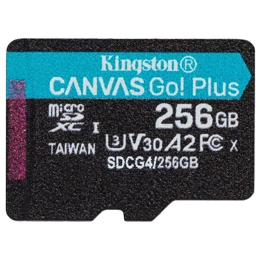KINGSTON 256GB microSDXC Canvas Go Plus Gen4 200R Модуль флеш-пам'яті