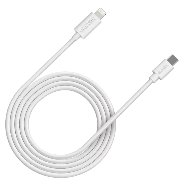 Canyon CFI12B white (Lightning - USB-C ) 2м 20Вт Кабель