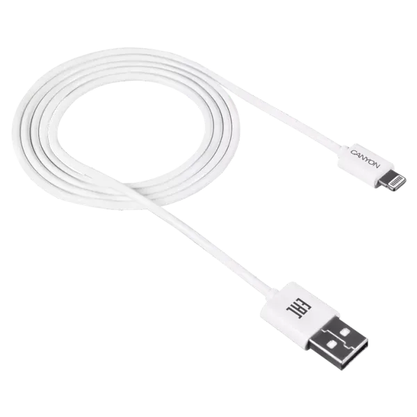 Canyon CFI1W white (Lightning - USB-A) 1м Кабель