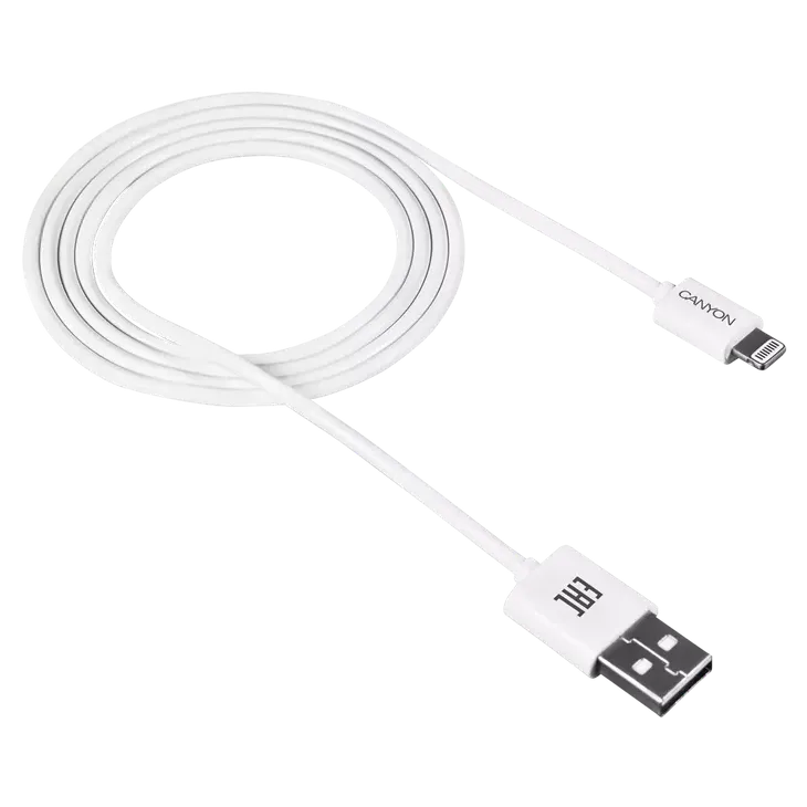 Canyon CFI1W white (Lightning - USB-A) 1м Кабель