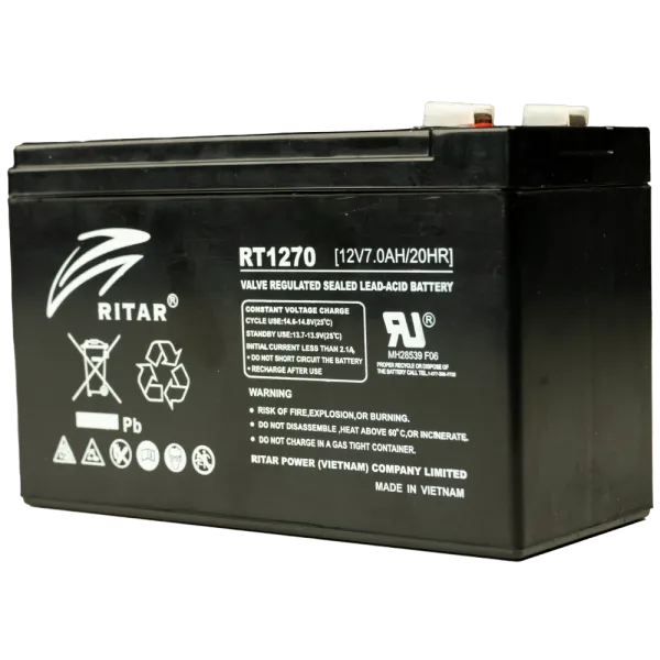 Ritar RT1270 7А•г 12В Свинцево-кислотна акумуляторна батарея