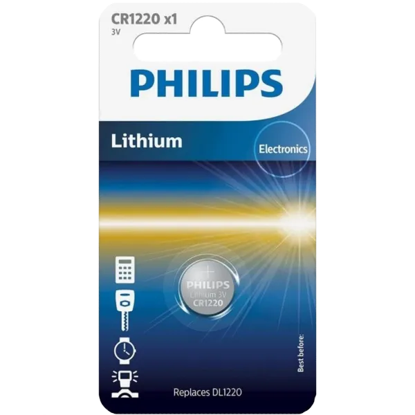 Philips CR1220 Батарейка літієва блістер, 1 шт