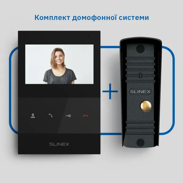 Slinex ML-16HD(Black)+SQ-04M(Black) Комплект відеодомофону