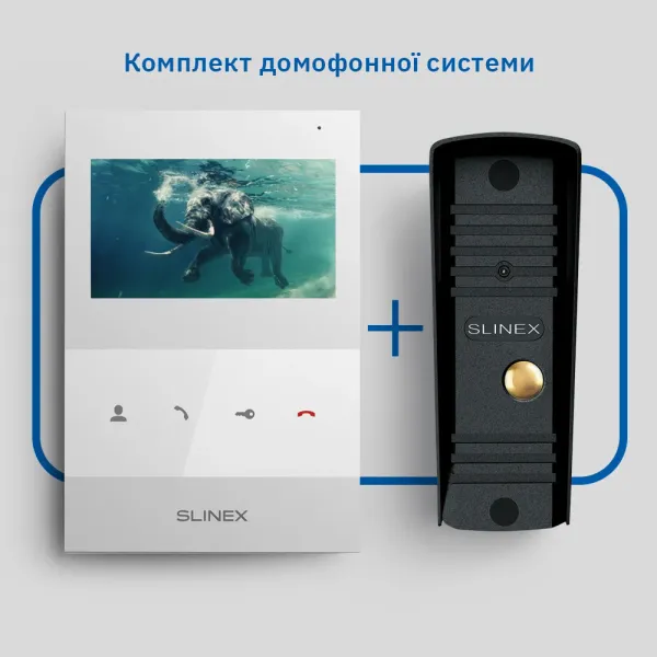 Slinex ML-16HD(Black)+SQ-04M(White) Комплект відеодомофону