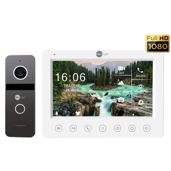 NeoKit FHD PRO Graphite (KAPPA + HD + SOLO FHD) Комплект відеодомофона Neolight