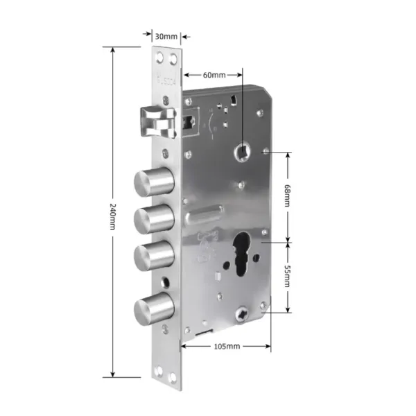 SEVEN LOCK SL-7768BF (врізна частина 6068R) Біометричний замок