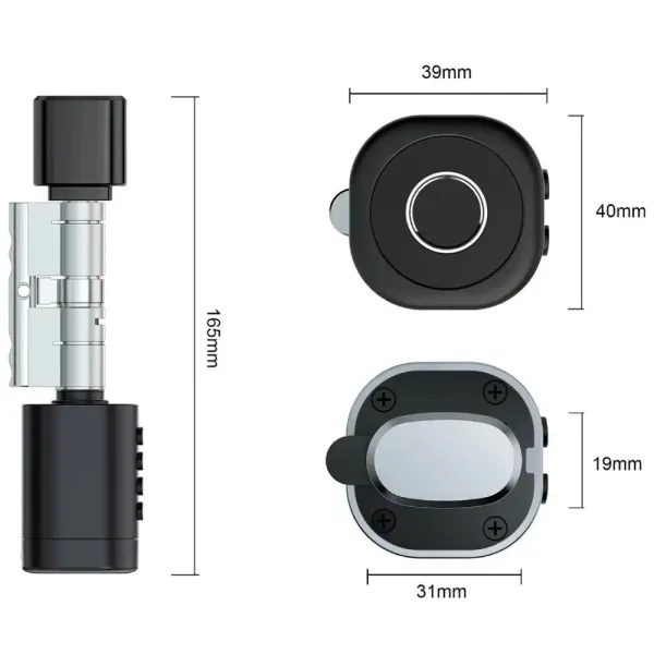 SEVEN LOCK SL-7774BF black (35-90мм) (циліндр) Біометричний замок