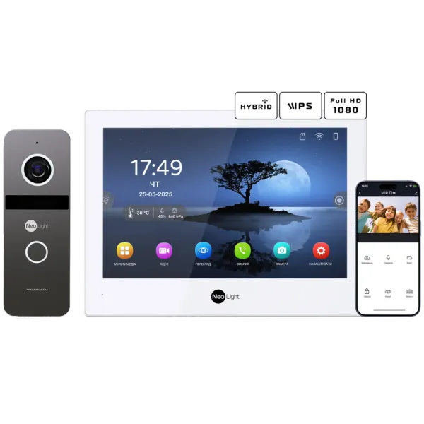 Neolight ALPHA Hybrid + SOLO FHD Graphite Комплект відеодомофону