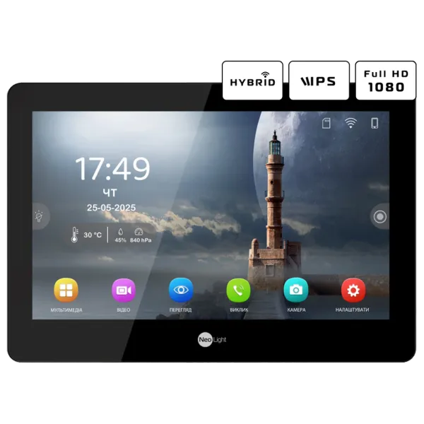 Neolight MEZZO Hybrid Black + SOLO FHD Graphite Комплект відеодомофону